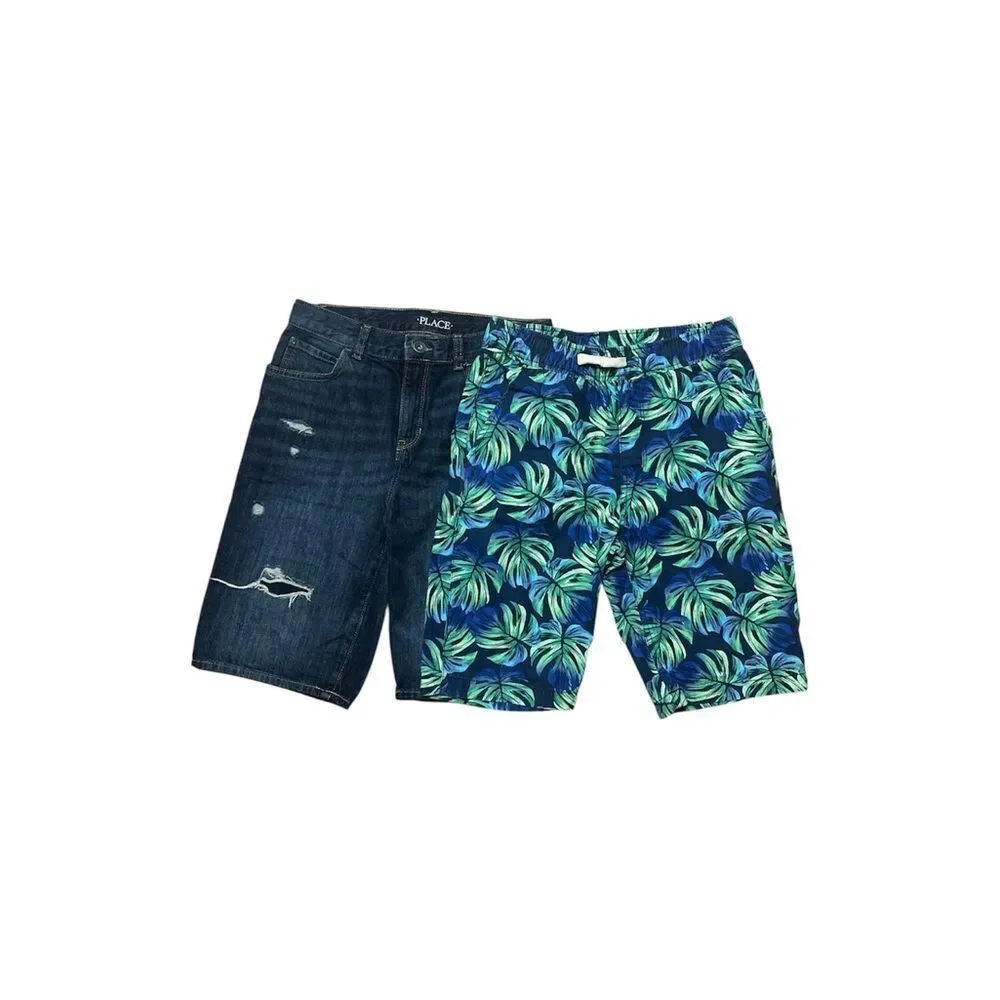 Lot Boys Summer Shorts Denim Jeans The Childrens Place Sz 14